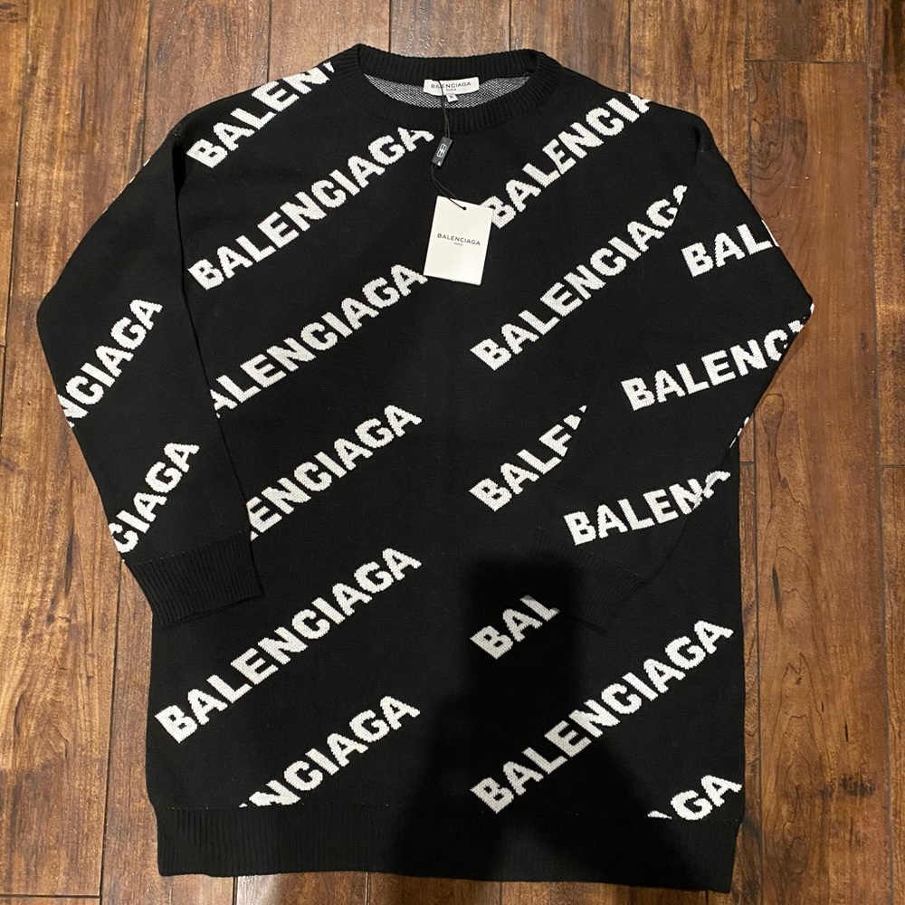 Balenciaga Allover Logo Sweater